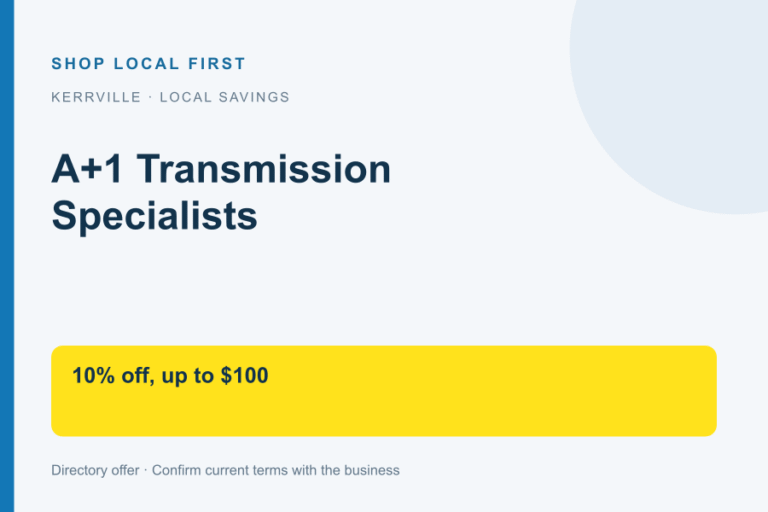 A+1 Transmission Specialists — Shop Local First discount card