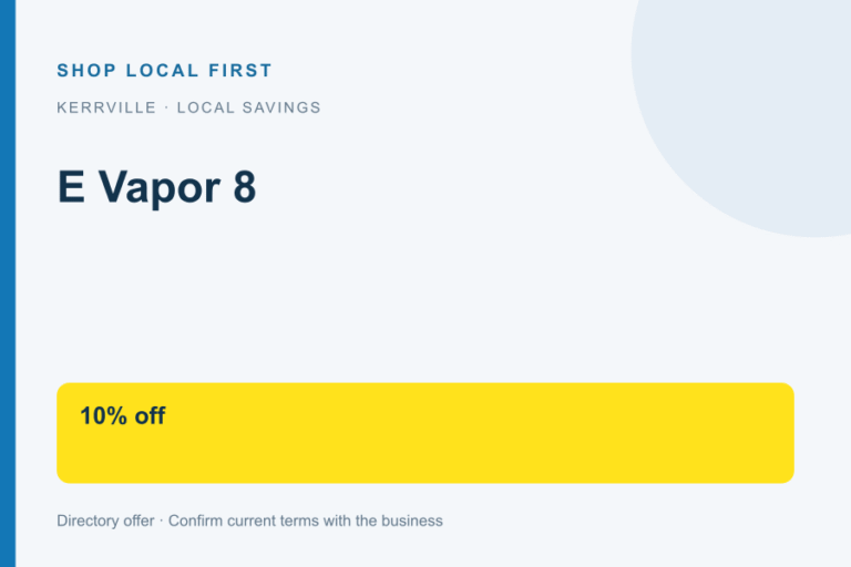 E Vapor 8 — Shop Local First discount card