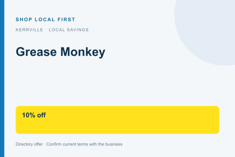 Grease Monkey — Shop Local First discount card