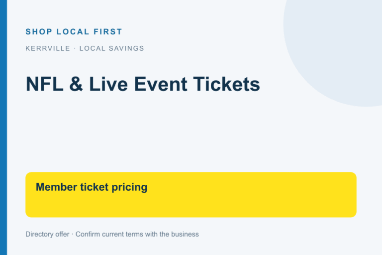 NFL & Live Event Tickets — Shop Local First discount card