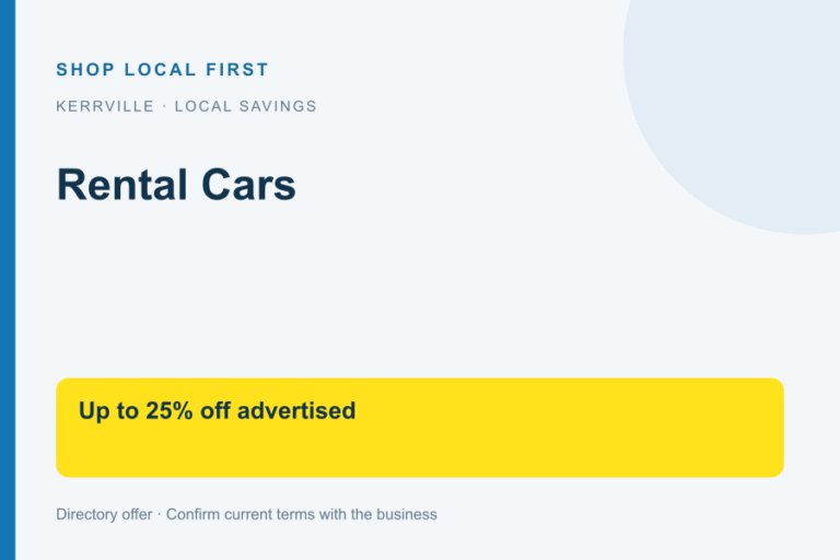 Rental Cars — Shop Local First discount card
